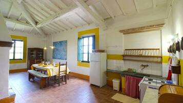Fridge, oven, high chair, freezer