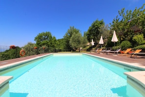 Pool - Very panoramic villa with private fenced swimming pool situated between Arezzo and Florence. The tow (Castiglion Fibocchi)