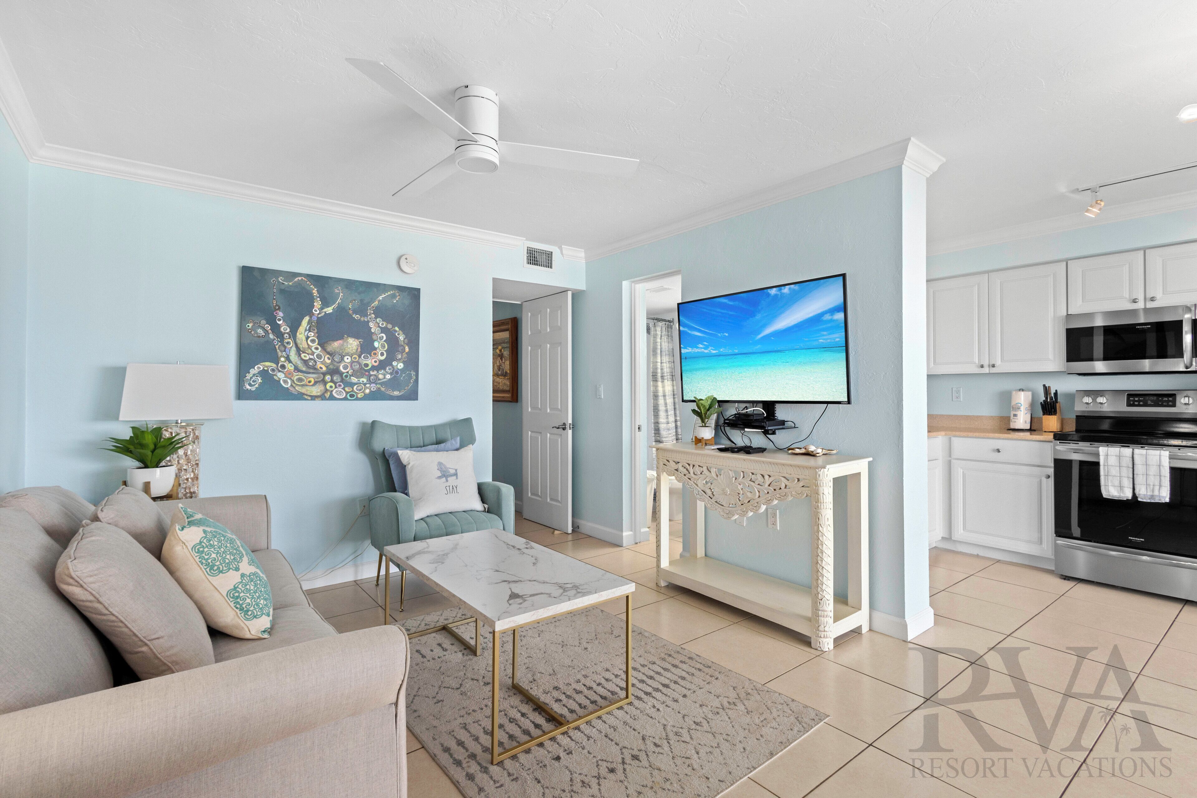 TV, DVD player, stereo, offices