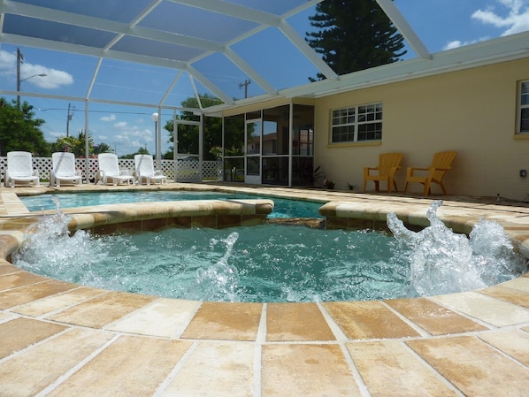 Outdoor pool, a heated pool