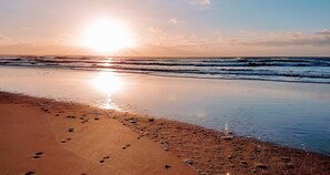 Beach nearby, sun-loungers
