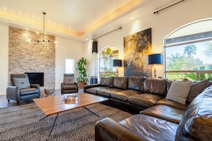 TV, fireplace, table football, ping pong - SWSS Ultimate Compound: Ultimate Guys' Golf Trip: Epic for 24 with Pool, Sport Court, Endless Gam... (Scottsdale)