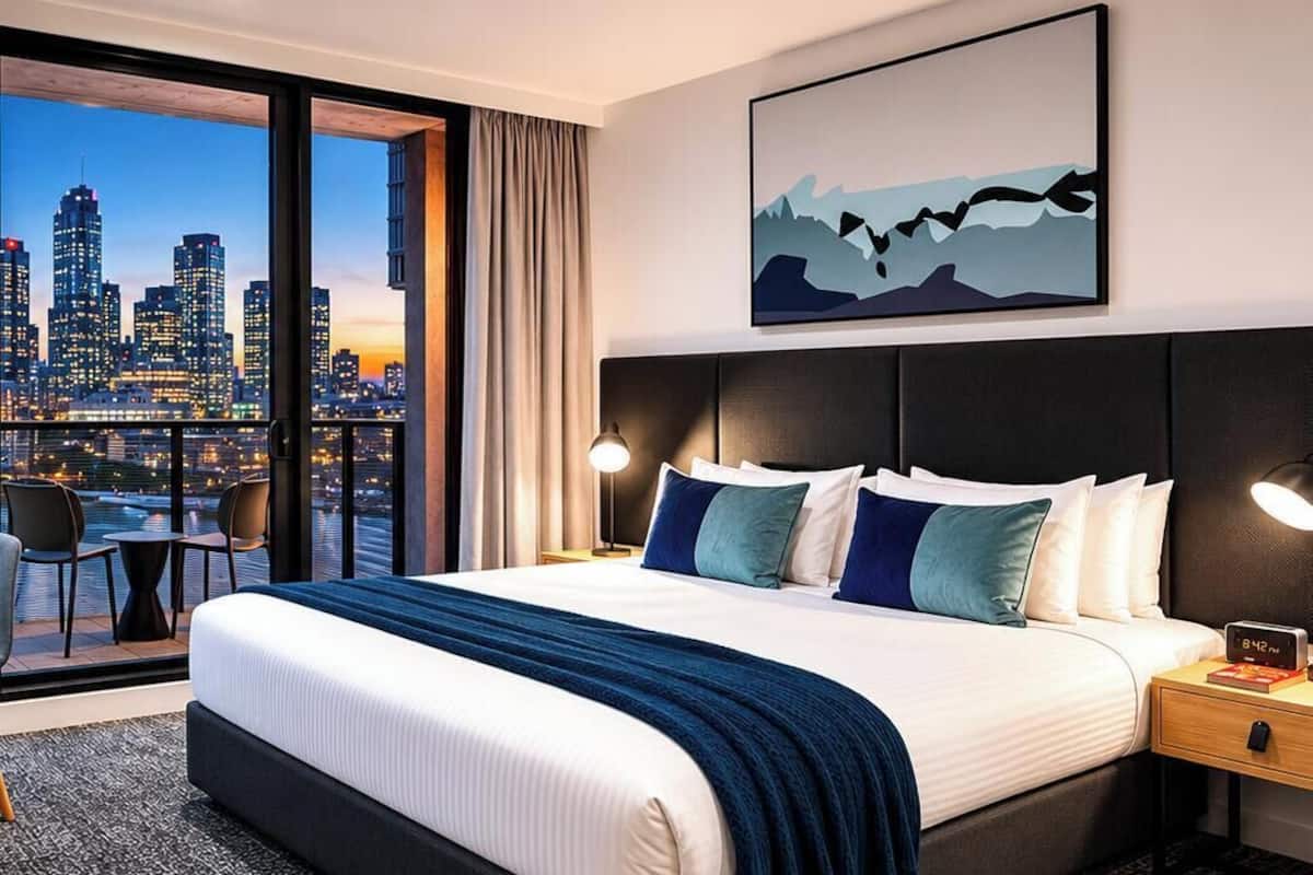 Studio Executive, 1 giường cỡ king, quang cảnh cảng | Bộ đồ giường cao cấp, két bảo mật tại phòng 