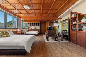 Deluxe-Vierbettzimmer | Individuell dekoriert, kostenloses WLAN, Bettwäsche