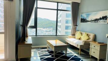 Superior Apartment, 2 Bedrooms | Living area | 40-inch LCD TV with digital channels, TV
