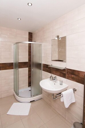 Studio, 1 Double Bed | Bathroom | Shower, free toiletries, hair dryer, slippers - Haus Paltinul (Sibiu)