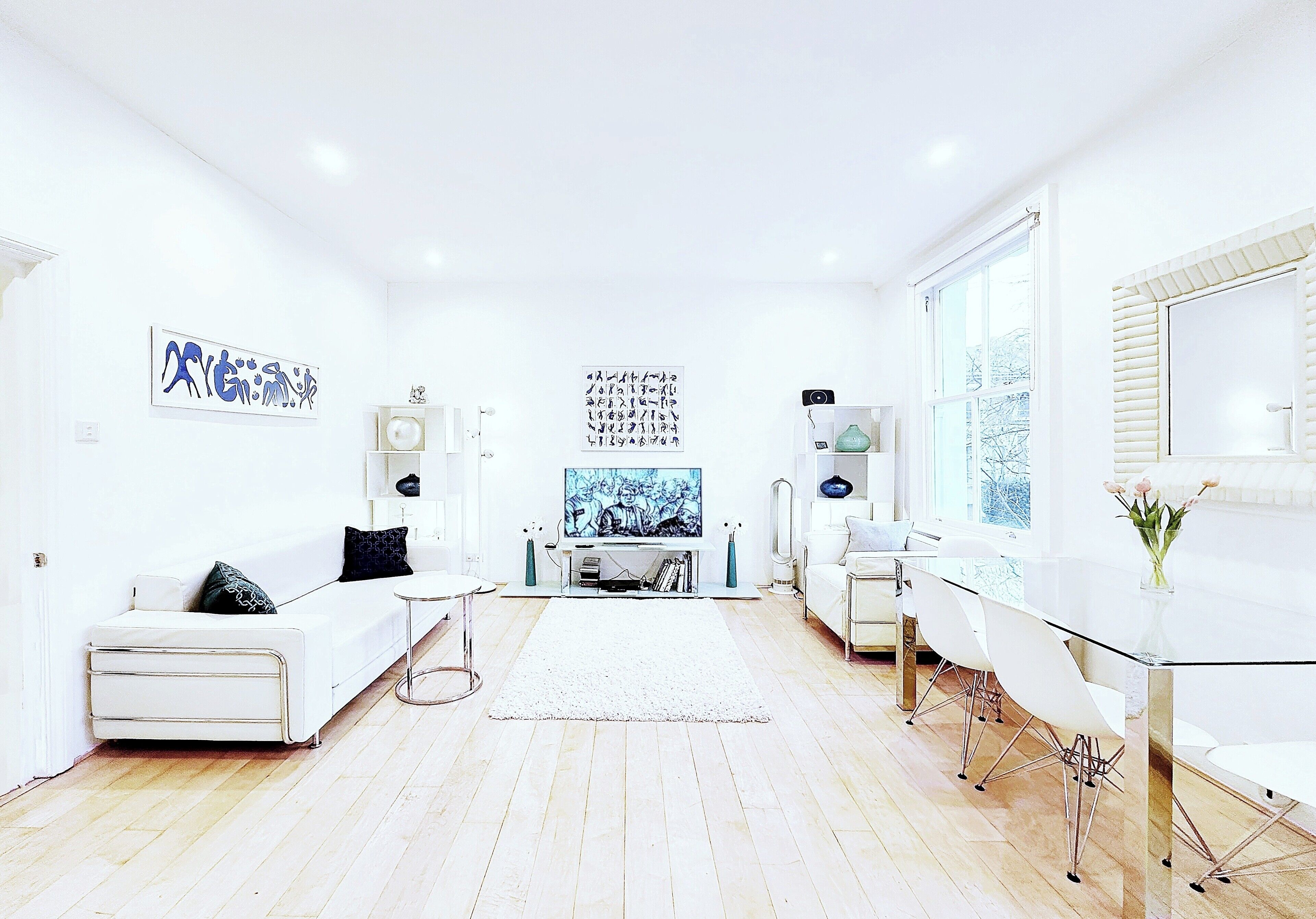 Apartamento de diseño, 1 cama de matrimonio con sofá cama, no fumadores | Zona de estar | Televisión de pantalla plana de 32 pulgadas con canales digitales