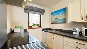 Apartment, 3 Single Beds | Private kitchen | Fridge, microwave, oven, stovetop