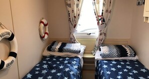 Mountain View 1 Caravan | Desk, iron/ironing board