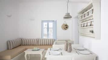 Superior Villa with Hot Tub (Ground Floor, view to the sharing pool) | Living area | Flat-screen TV