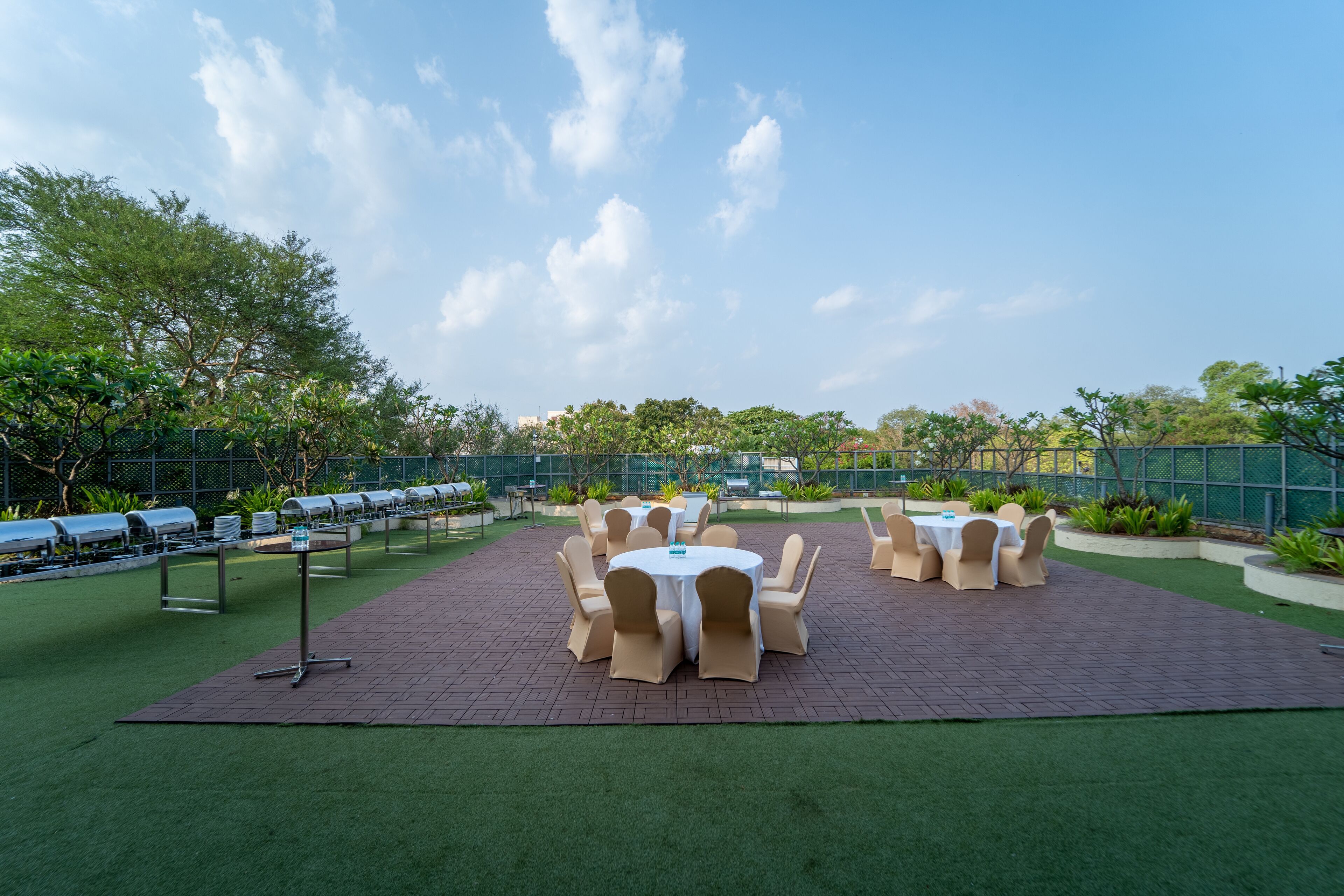 outdoor banquet area