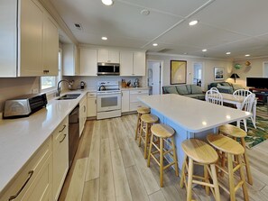 Fridge, microwave, oven, stovetop - Lindy-B | Sound Views + Screened Porch! (Topsail Beach)