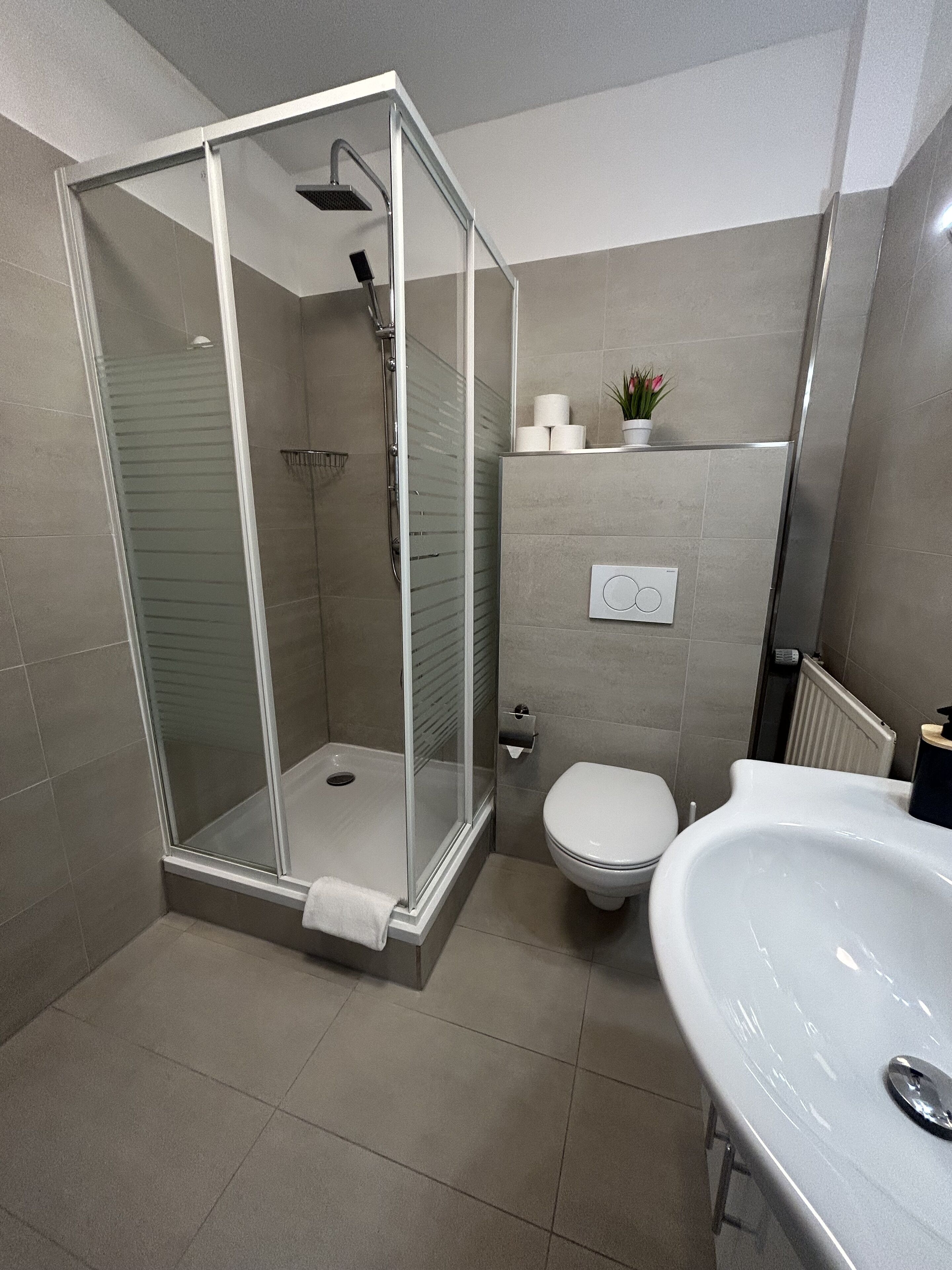 basic apartment | bathroom | free toiletries, hair dryer, towels