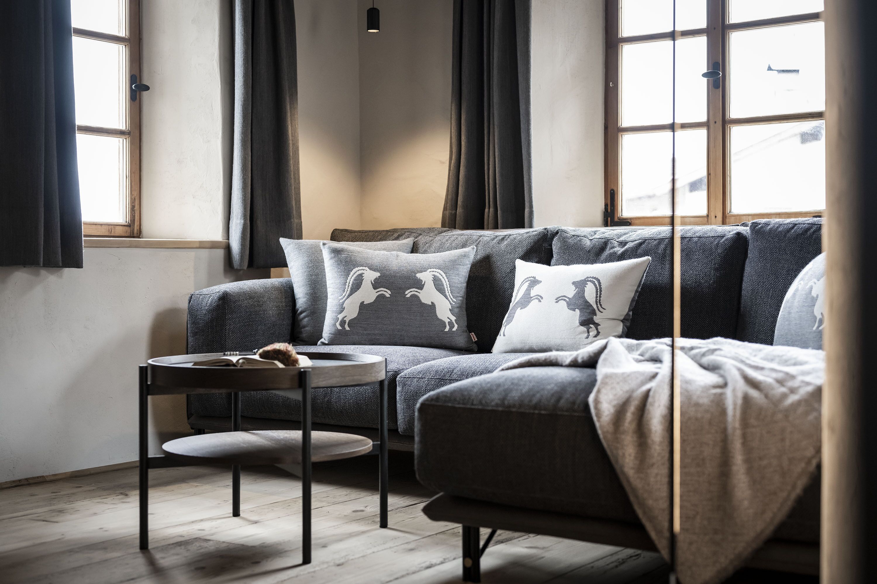 luxury suite | living area | 40-inch flat-screen tv with digital channels, tv, heated floors