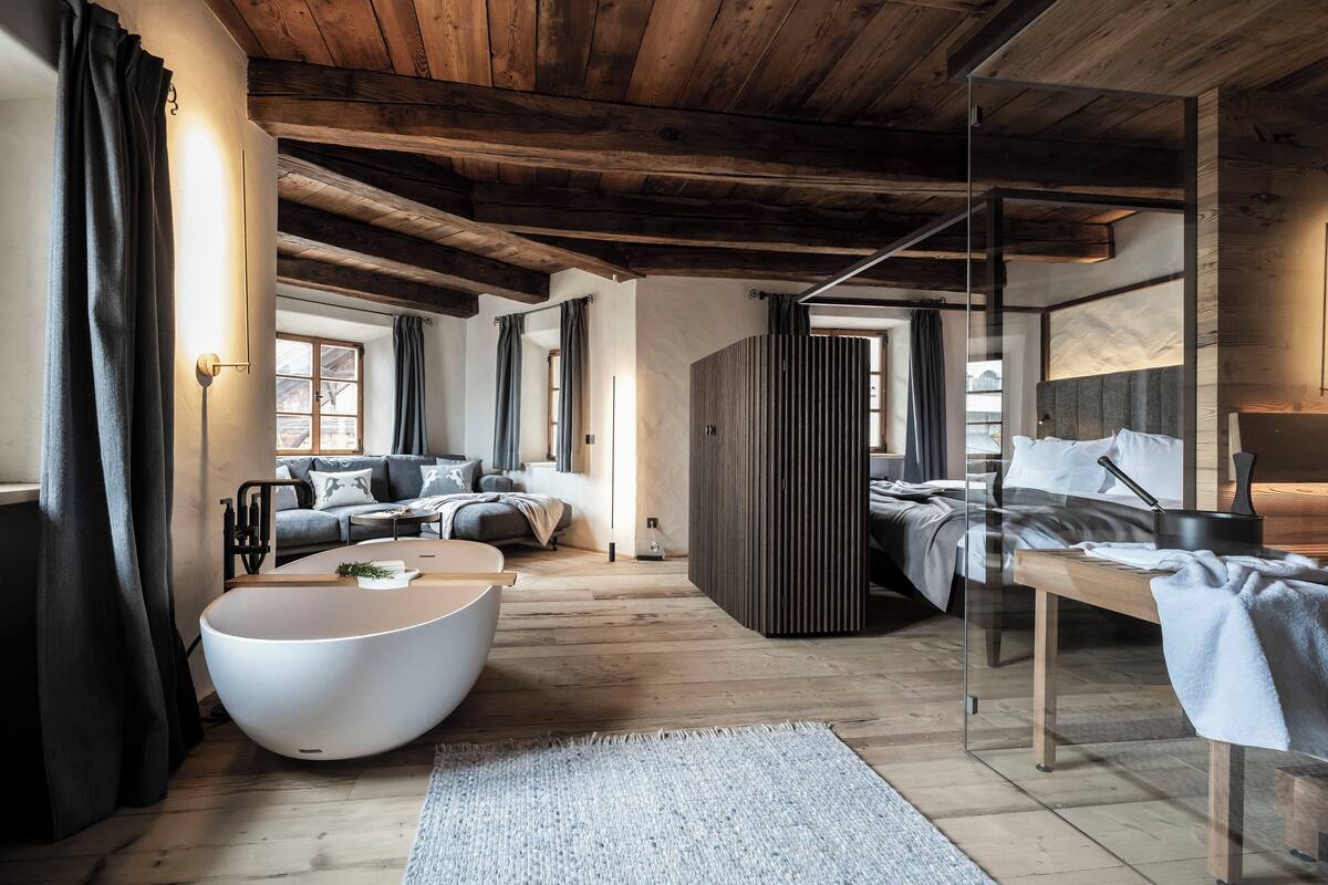 1 間臥室、義大利 Frette 床單、高級寢具、羽絨被