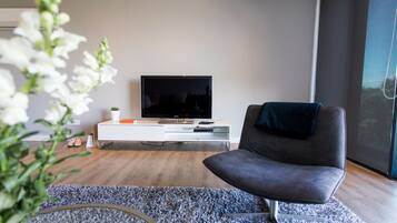 TV, DVD player, stereo