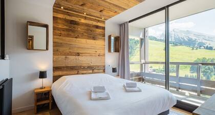 Appartement 4★, 8 pers, sauna, 3 ch, balcon sud, vue La Clusaz