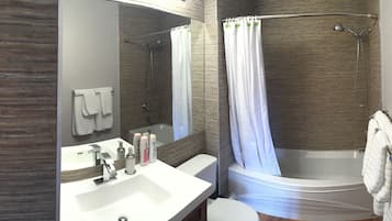 Ensemble douche/baignoire, sĂšche-cheveux, serviettes fournies, savon