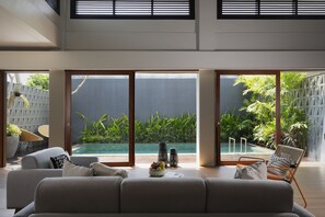 Villa Familiale, 3 chambres, piscine privée | Coin séjour