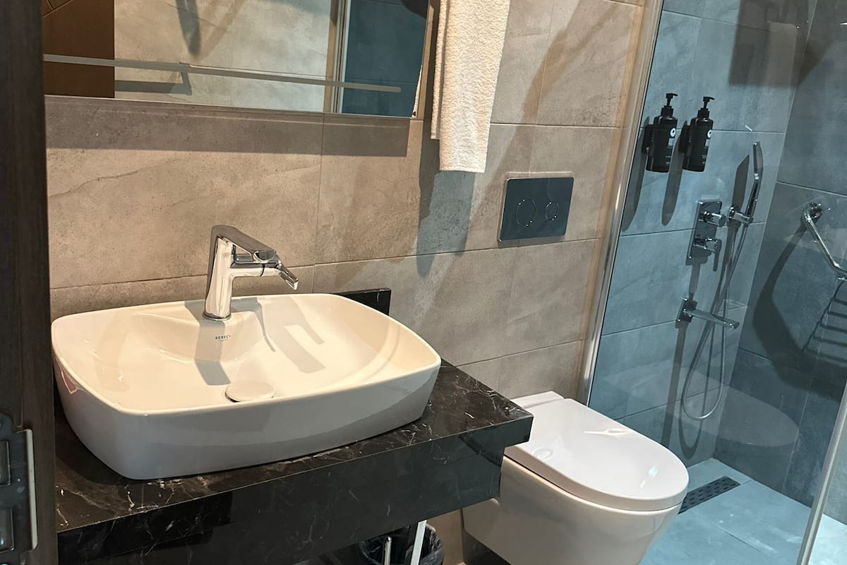 room, 1 double bed, accessible, smoking | bathroom | shower, free toiletries, hair dryer, slippers