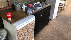 Tent, 1 Double Bed | Shared kitchen facilities | Stovetop, cookware/dishes/utensils - Mannington Hall Glamping (Norwich)