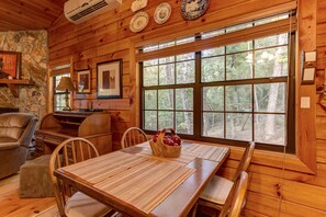 Dining - Dog-friendly cabin in the woods with Gas fireplace & two decks (Ellijay)