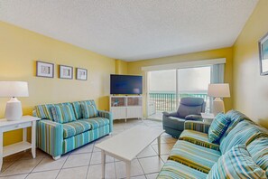 TV, DVD player, books