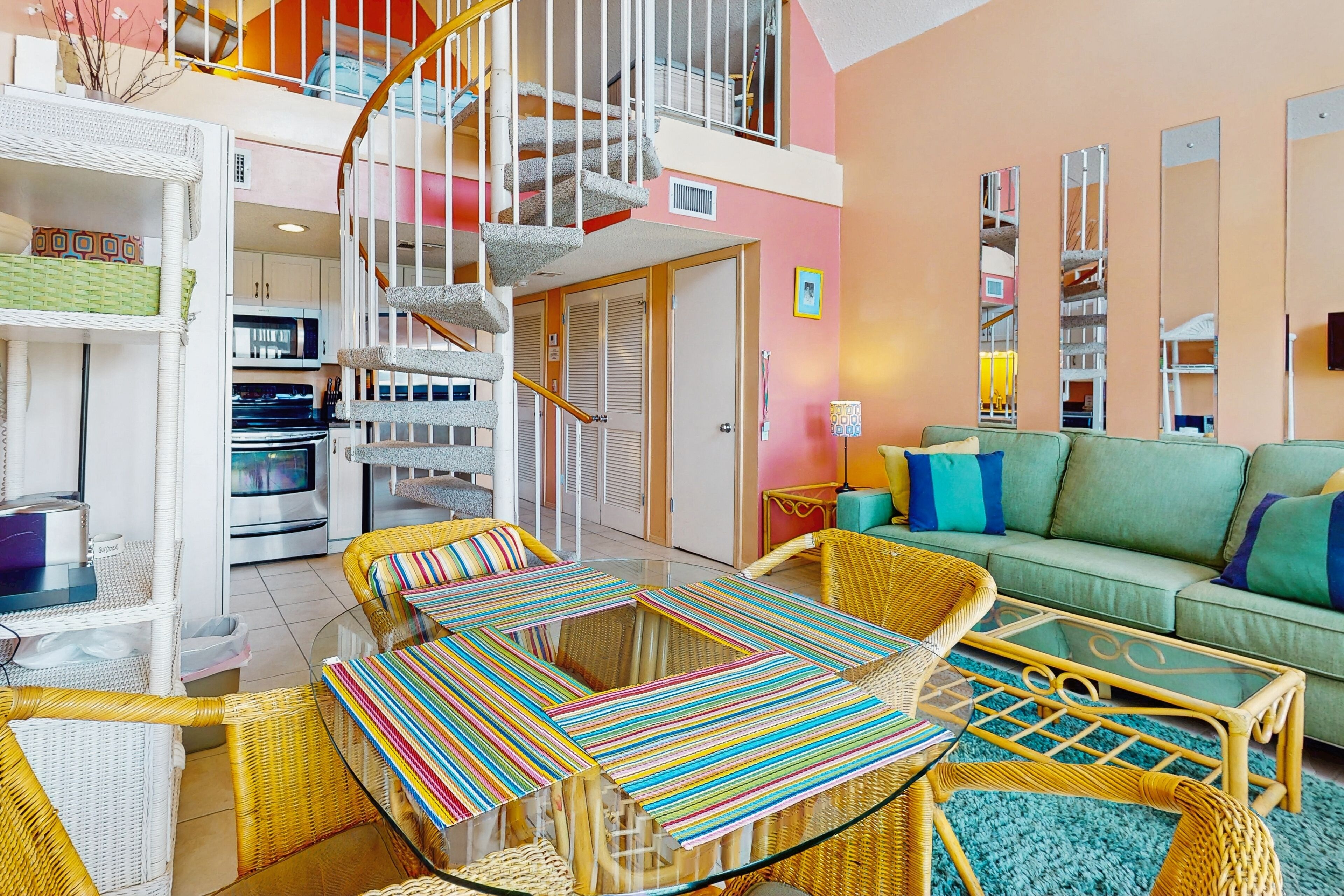 TV, DVD player, books, stereo