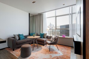 47-inch Smart TV with digital channels, TV, fireplace