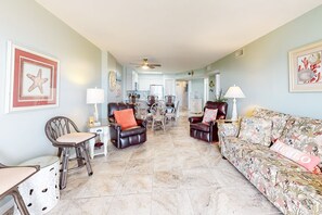 TV, DVD player, books