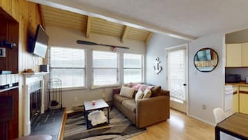 TV, fireplace, DVD player