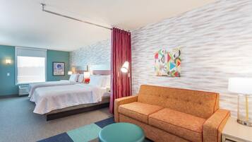 Studio, 2 Queen Beds, Non Smoking | Living area | 50-inch flat-screen TV with cable channels, TV
