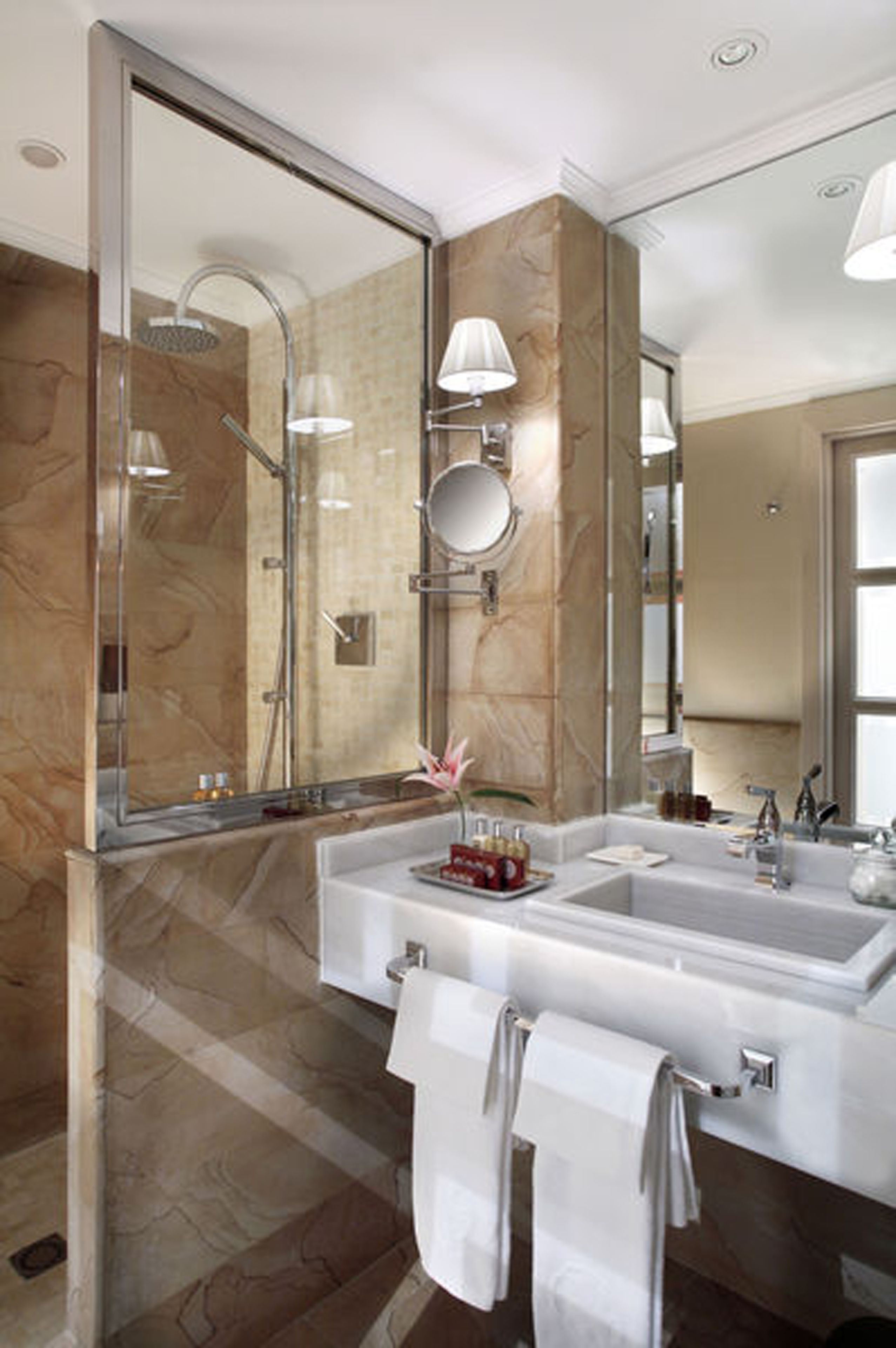 the level, deluxe room | bathroom | designer toiletries, hair dryer, bathrobes, slippers