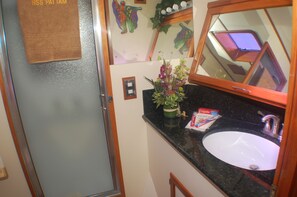 Family House | Bathroom | Shower, free toiletries, hair dryer, towels - NSS Pattam 84ft Traditional Motor Yacht (St. Petersburg)