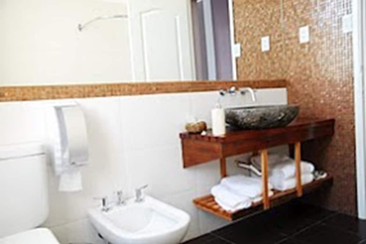 shower, rainfall showerhead, free toiletries, hair dryer