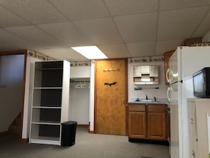 Room | Private kitchen | Fridge, microwave, coffee/tea maker - Town Park Condo D (Rangeley)