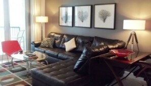 Room | Living area | TV - Gorgeous Ocean Views - 2 Br 2 BA - Di Mucci Towers Ten 1902 (Daytona Beach Shores)