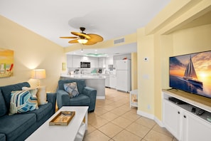 TV, DVD player, stereo - 🌅 Prime View Condo — Gulf Strand Resort, St. Pete Beach (St Pete Beach)