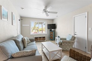 TV - 🌊 Gulf Winds 2BR Condo — Gulf Views & Steps to the Sand (ST PETE BEACH)
