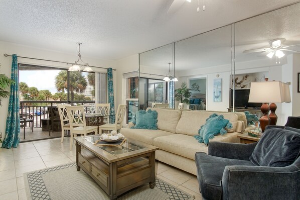 TV, DVD player, stereo