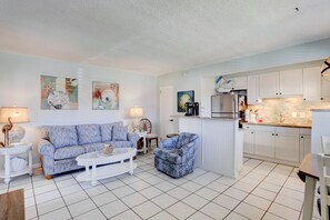 Spacious Living Room with Flat Screen TV