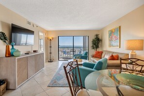 Flat-screen TV, DVD player