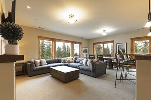 Smart TV, fireplace, DVD player