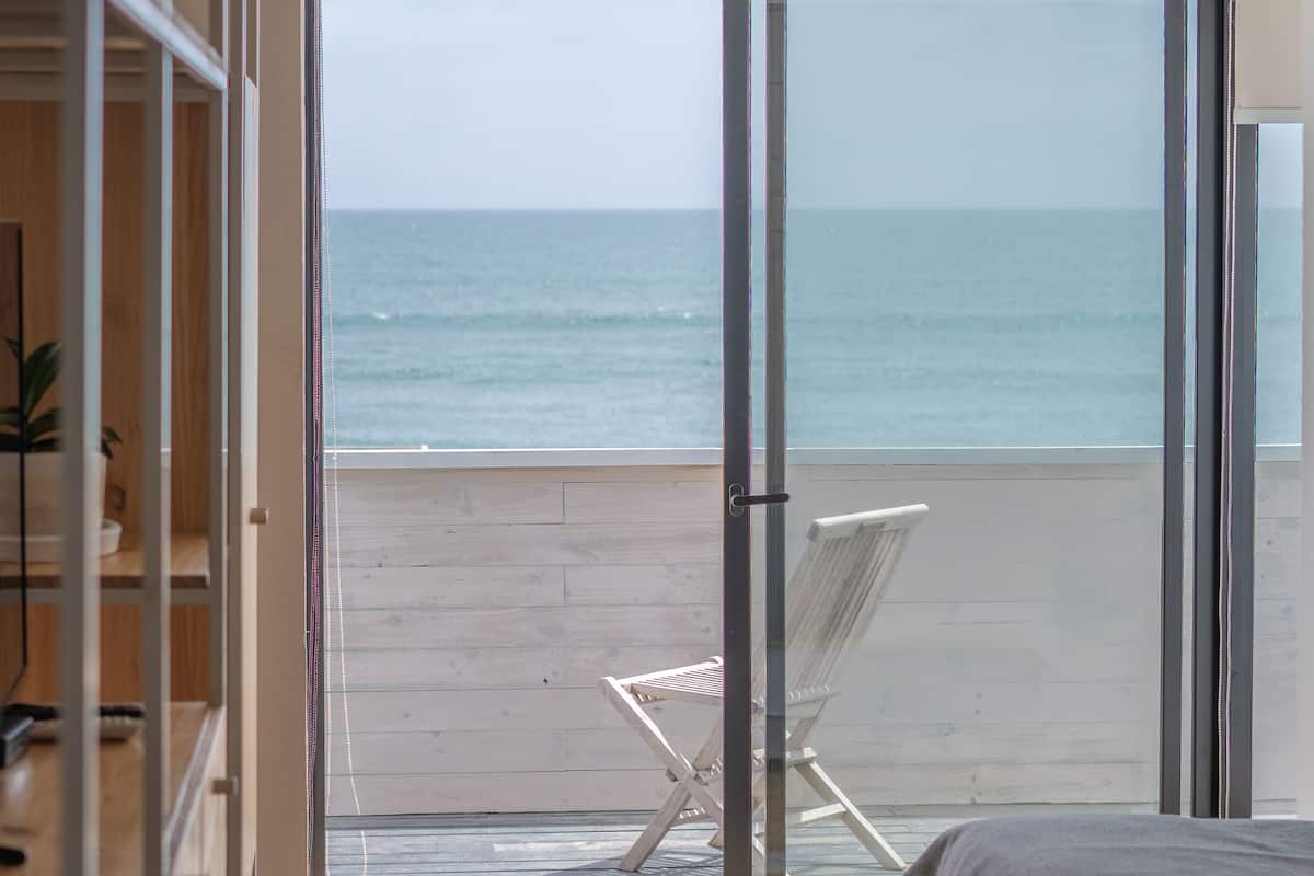 individually decorated, desk, laptop workspace, blackout curtains