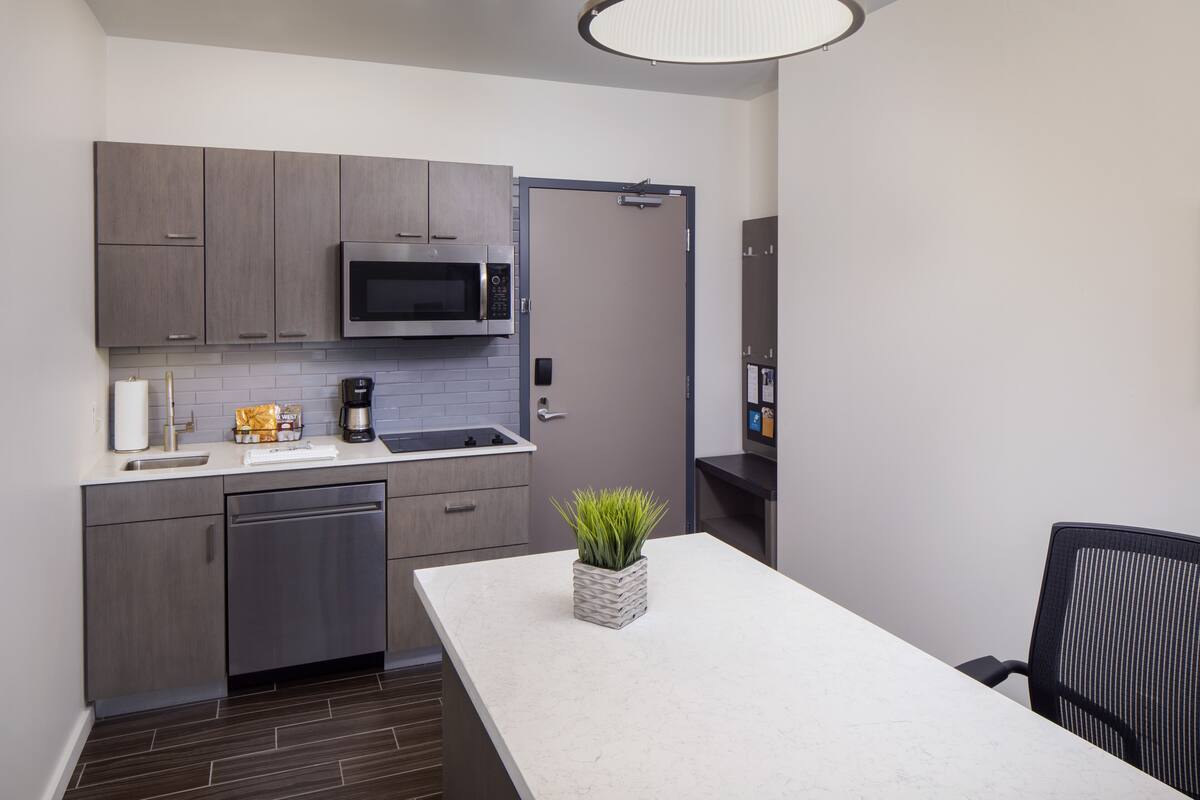 studio suite, 1 king bed with sofa bed | private kitchen | fridge, coffee/tea maker