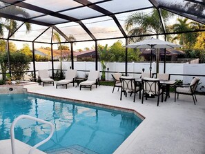 Outdoor pool, a heated pool