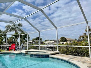 Outdoor pool, a heated pool
