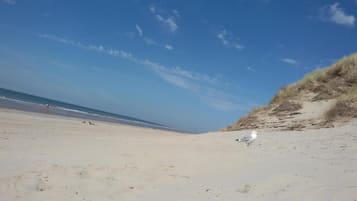 Ligstoelen aan het strand