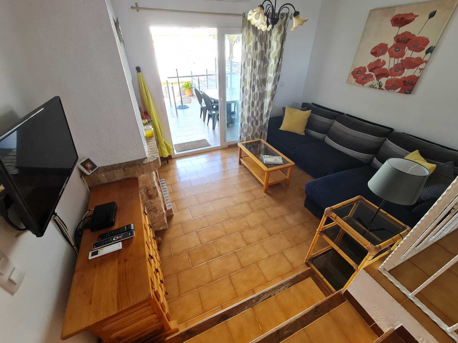 Smart TV, chimenea, reproductor de DVD, libros