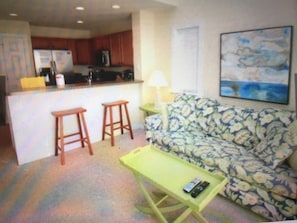 Living area - The Greatest Beach Story at Cambridge Cove. (Kill Devil Hills)